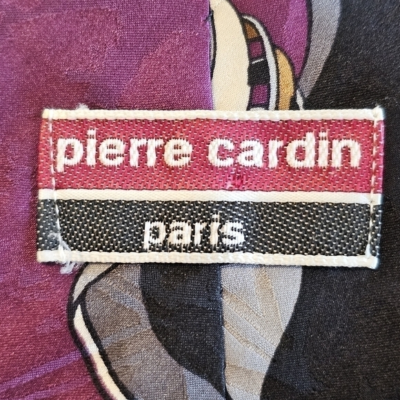 Pierre Cardin Vintage Paris Silk Abstract Mens Tie - Picture 4 of 5